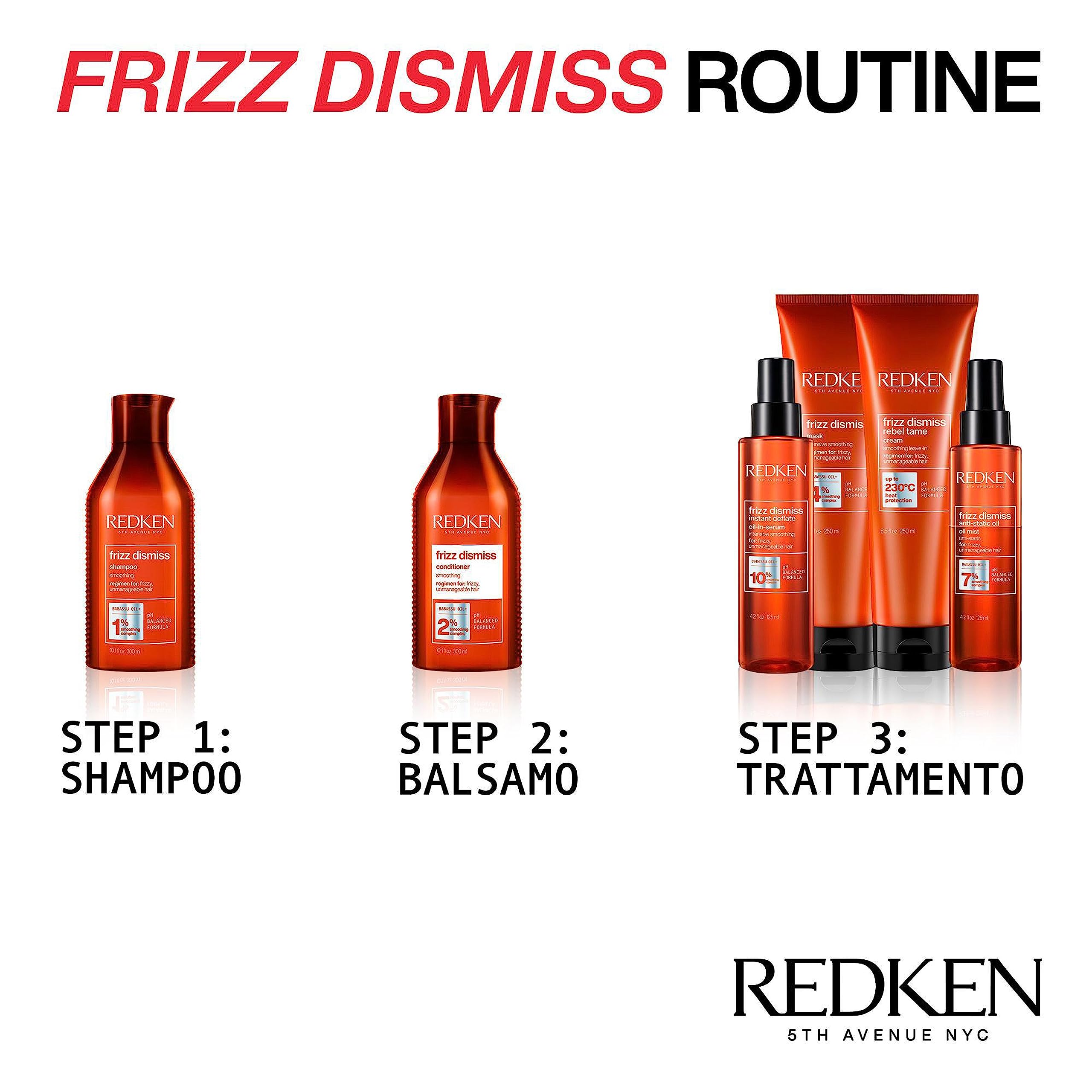 Redken | Trattamento professionale Leave-in Frizz Dismiss Rebel Tame, Con proprietà disciplinanti e effetto anti-crespo, 250 ml