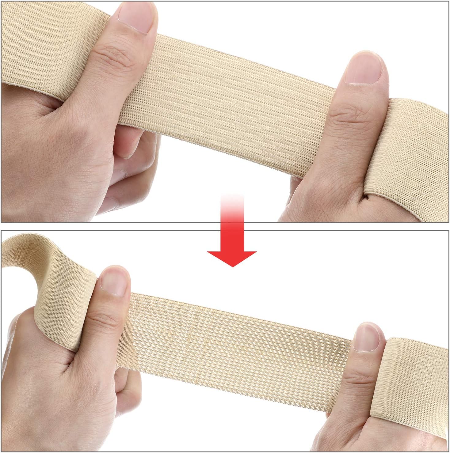 EBOOT 1 Pcs Elastic Spool (3/2 Inch X 11 Yard,Beige)