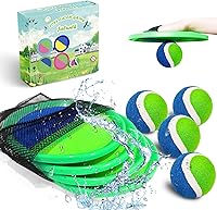 Vista 12 de Jalunth Juego de Atrapar Pelotas con Paletas - Juguetes de Playa Patio Trasero Piscina Juegos de Césped al Aire Libre Patio Trasero Camping Guantes