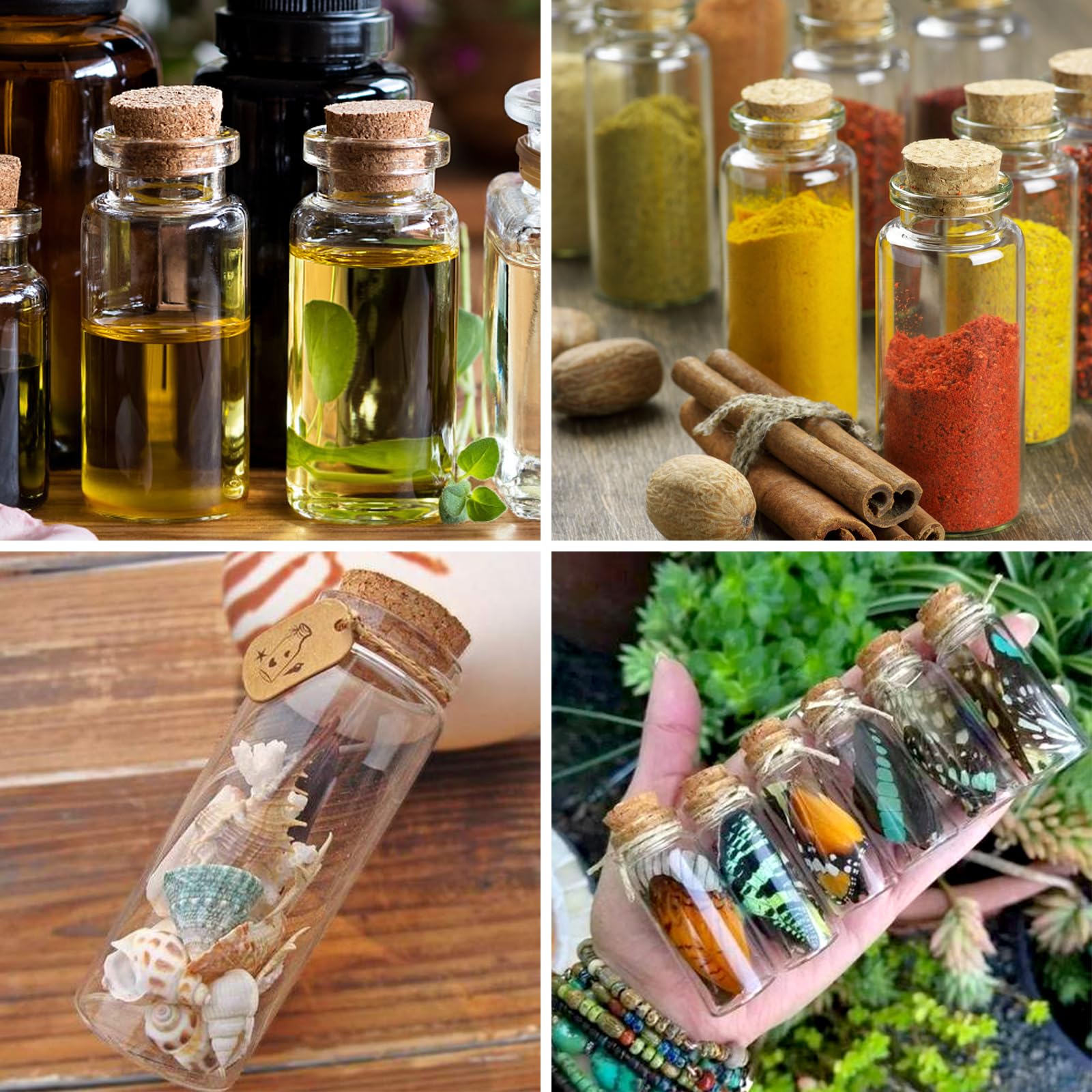 30 Pièces mini bouteilles en verre 25ml, flacons en verre avec Bouchons en Liège Mini Fiole Verre pour mariage, Bouteilles miniatures vides pour d'épices fête décoration de bricolage cadeaux