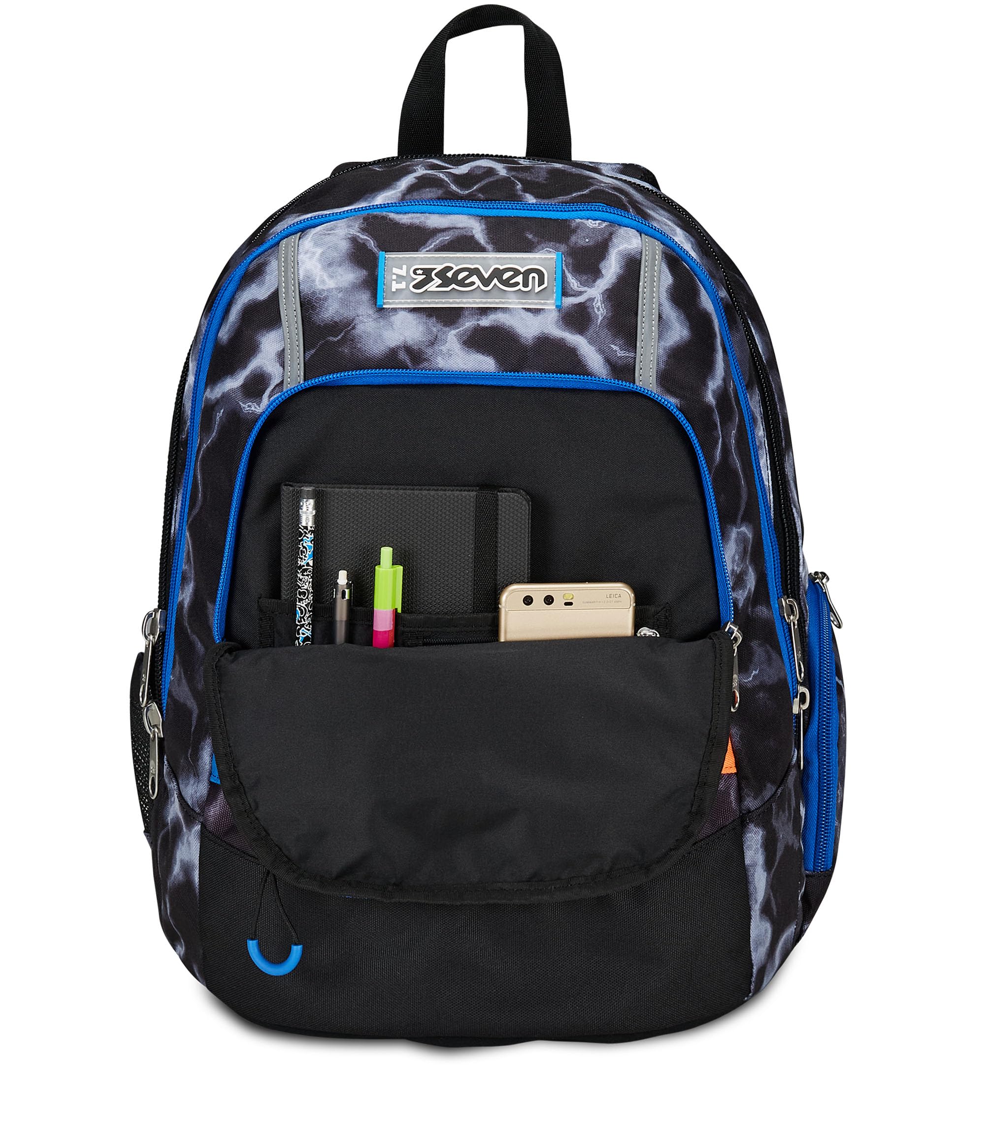 Seven Zaino Scuola Advanced, Nero Giallo, Mark On Boy, Zaino Doppio Scomparto Con Tasca Porta PC o Tablet, Tasca Porta Borraccia e Organizer, Zaino Scuole Medie e Superiori, Bambino Ragazzo