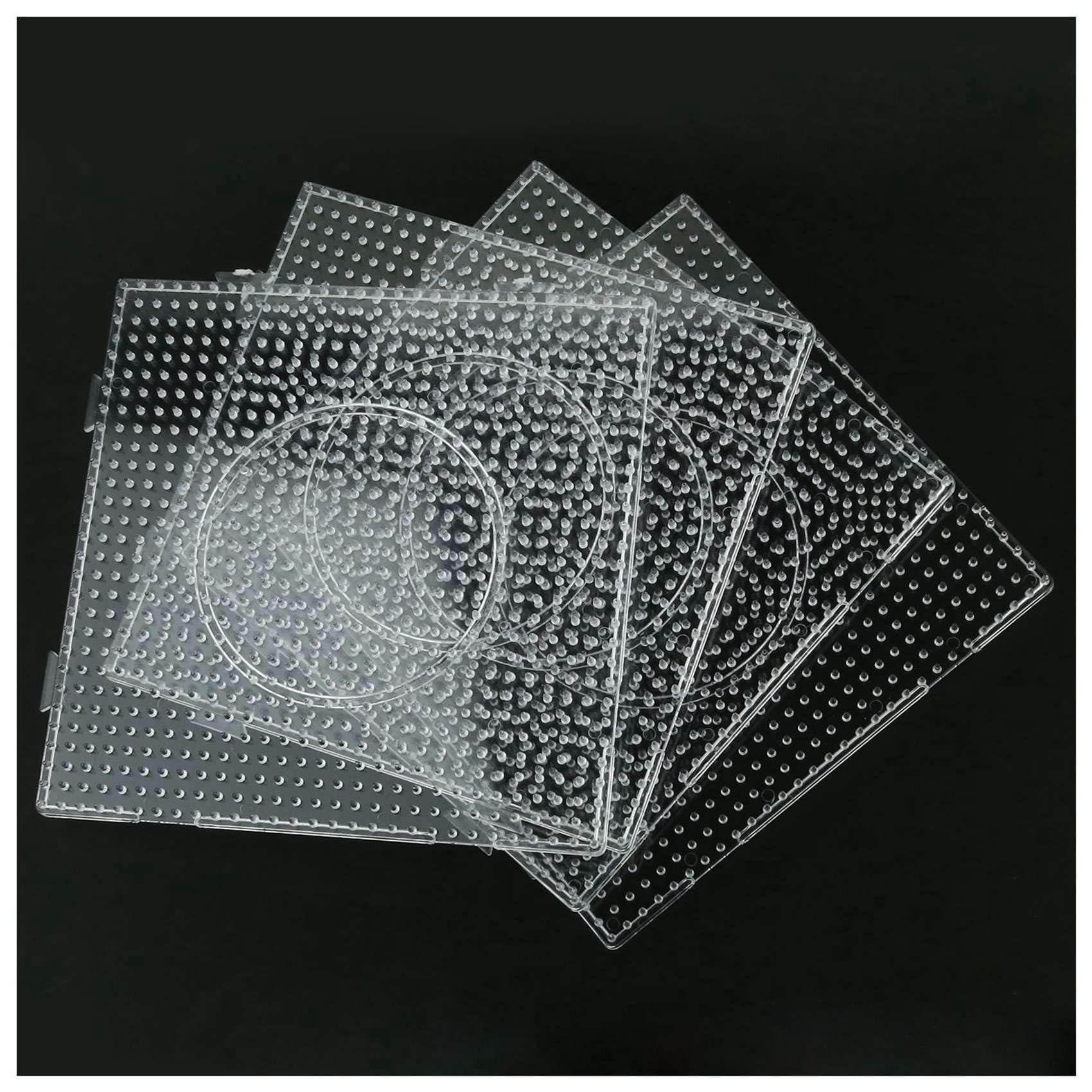 24 x ABC klare Stecktafeln für Sicherungsperlen, quadratisch, 145 x 145 mm