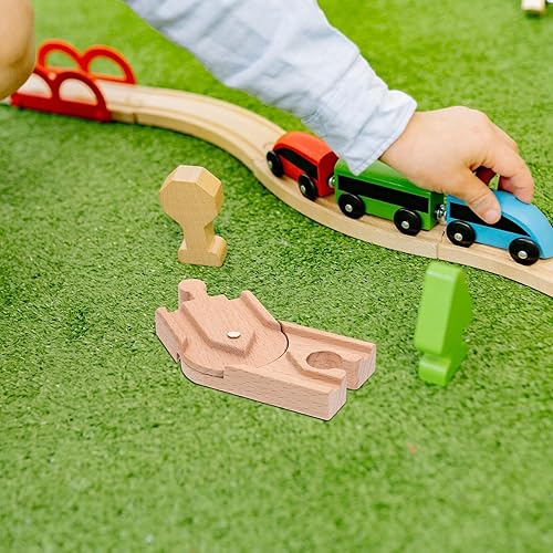 Miniatura 2 de Toyvian Vía de tren de madera  Paquete de expansión compatible con Thomas Wooden Train Track Bloque de expansión de tren de madera Accesorios para