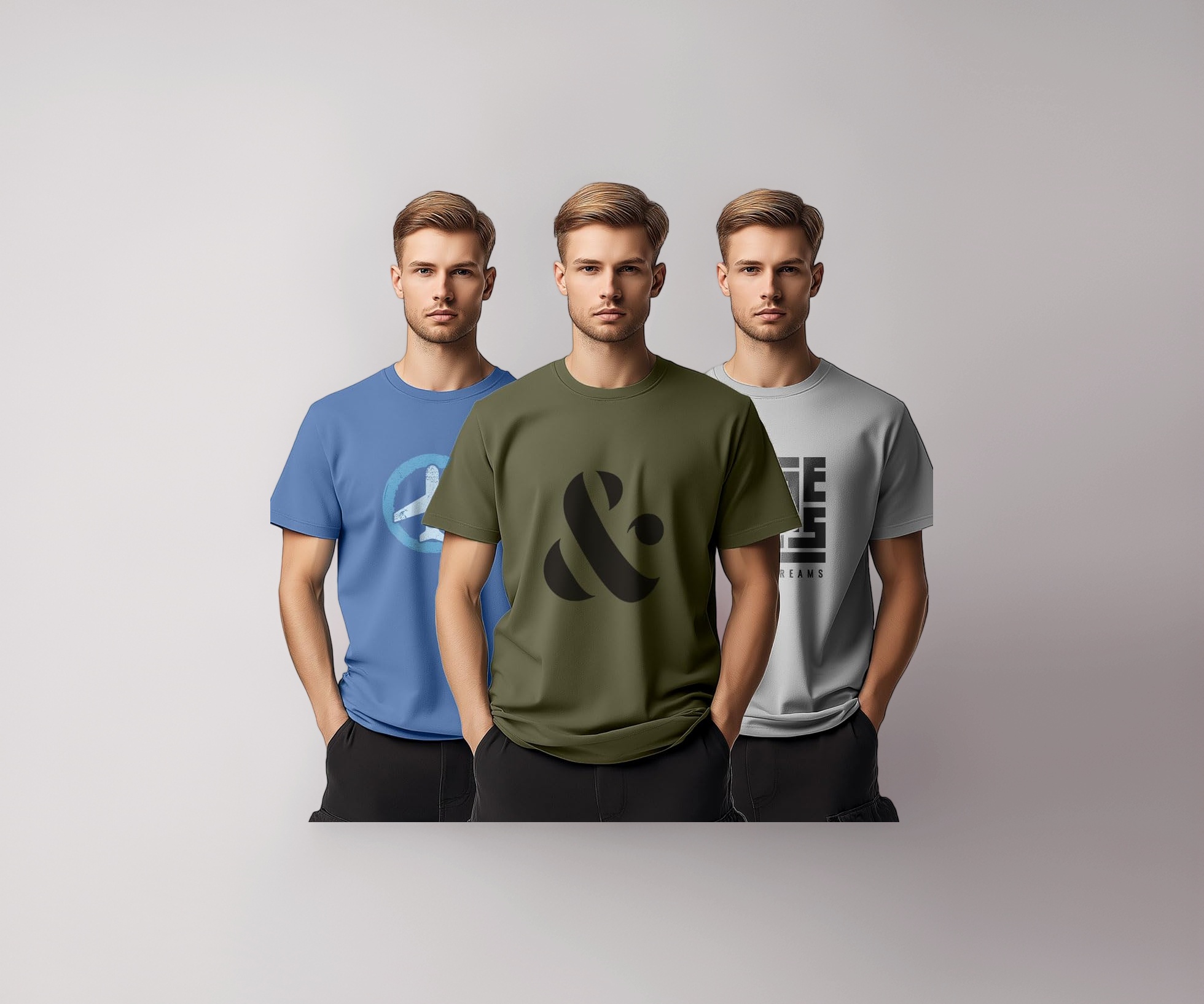 Nobero 100% Cotton Tshirts for Men Combo Pack of 3 - Image 1