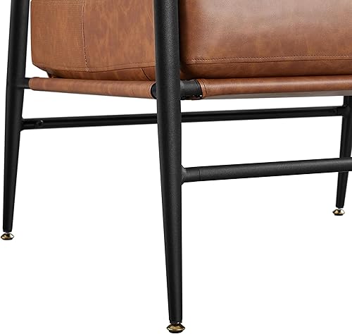 Miniatura 18 de Yaheetech Silla decorativa, moderna silla de tocador, silla de salón de tela Boucle con marco de metal, almohada trasera de felpa y cojín de