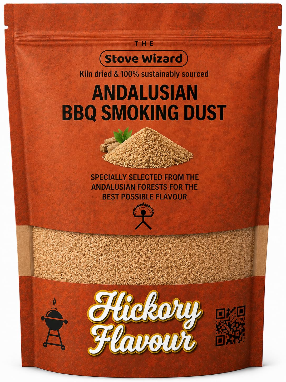 The Stove Wizard Andalusian Hickory BBQ Smoking Wood Dust 1.5 Litres โ image 1