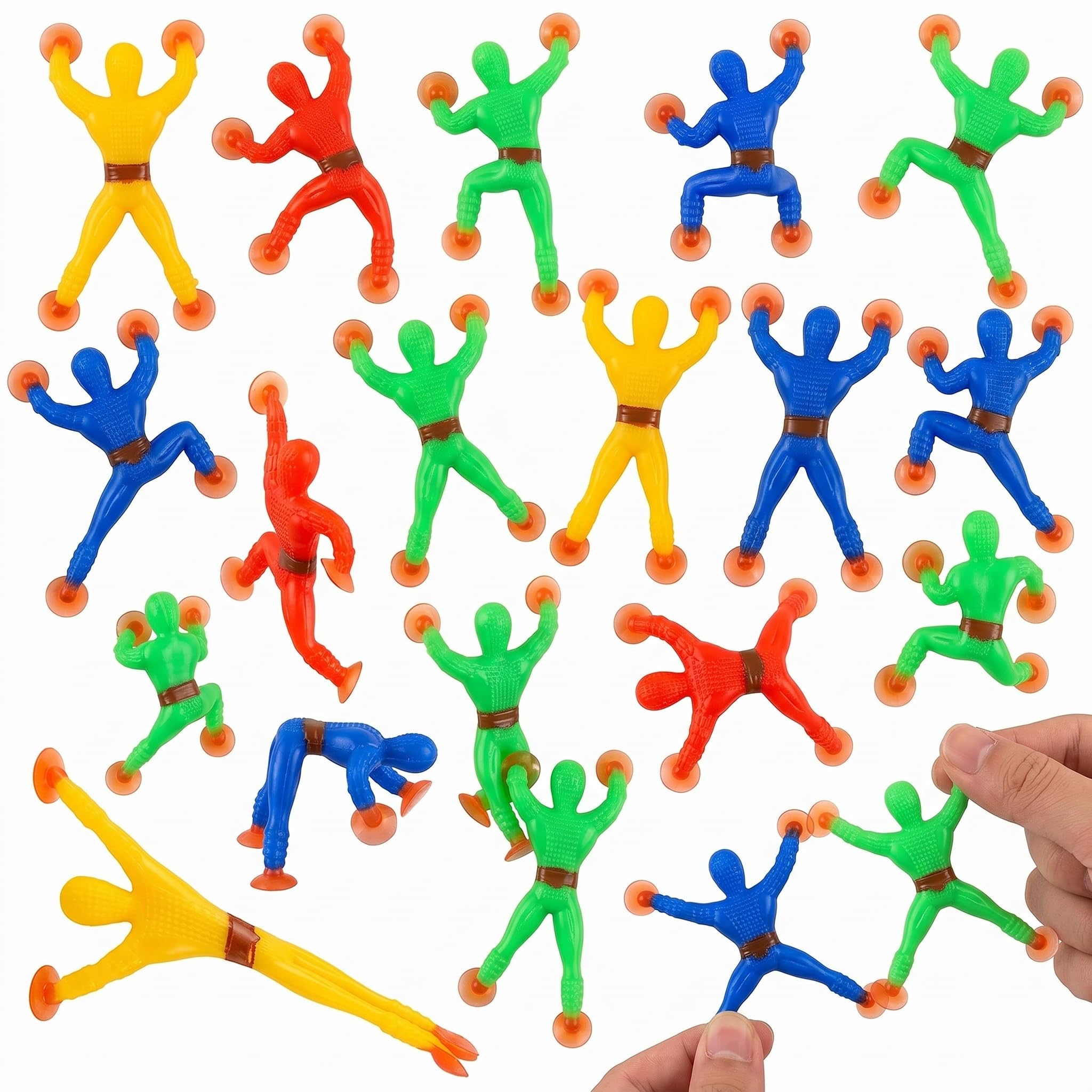 20 Pcs Sticky Man Throw Toy,Stretchy Sticky Men Wall Crawlers,Spiderman Window Crawler Toys,Multicolored Stretching Throw Toy,Novelty Climbers Toys,Party Bag Fillers for Classroom Rewards,Party Favors