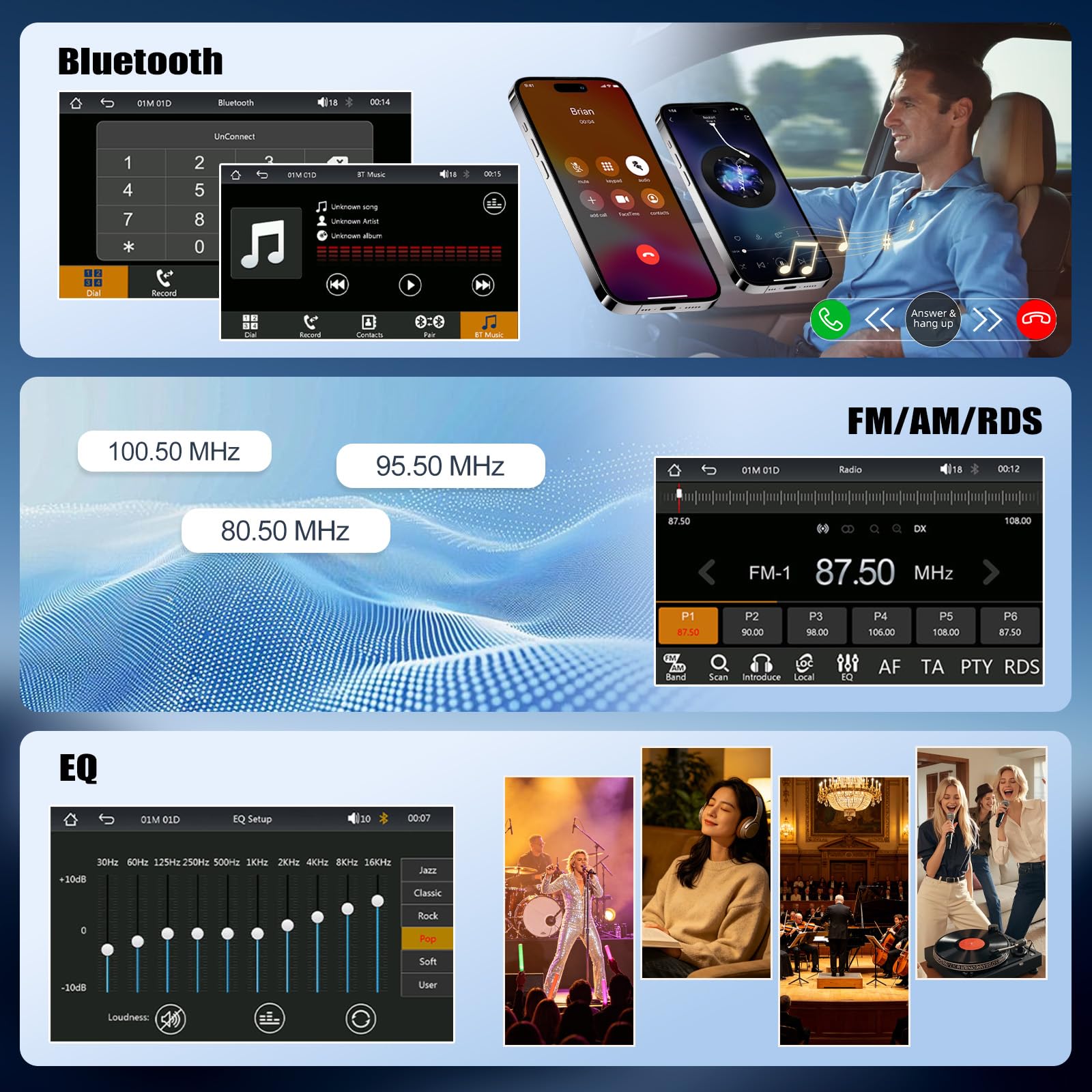 SIXWIN Autoradio für Opel Corsa d/Astra h/Zafira b/Meriva mit CarPlay/Android Auto/Mirror Link,7 Zoll IPS Opel Bildschirm mit Bluetooth FM/AM/RDS EQ Lenkradsteuerung+Rückfahrkamera