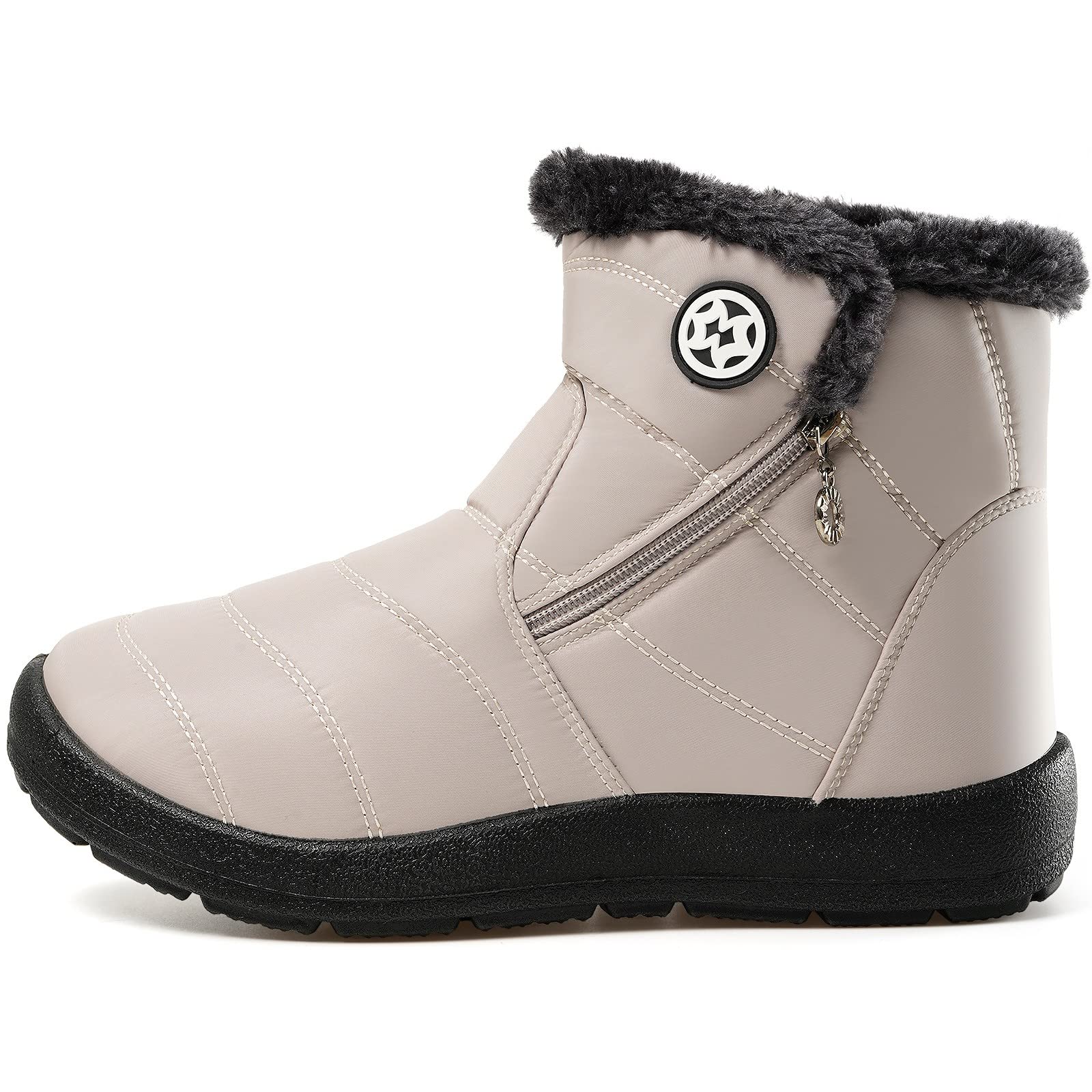 Hsyooes Stivali Donna Invernali Stivaletti Moda Stivali da Neve Foderato Caldo Scarpe da Inverno Impermeabili