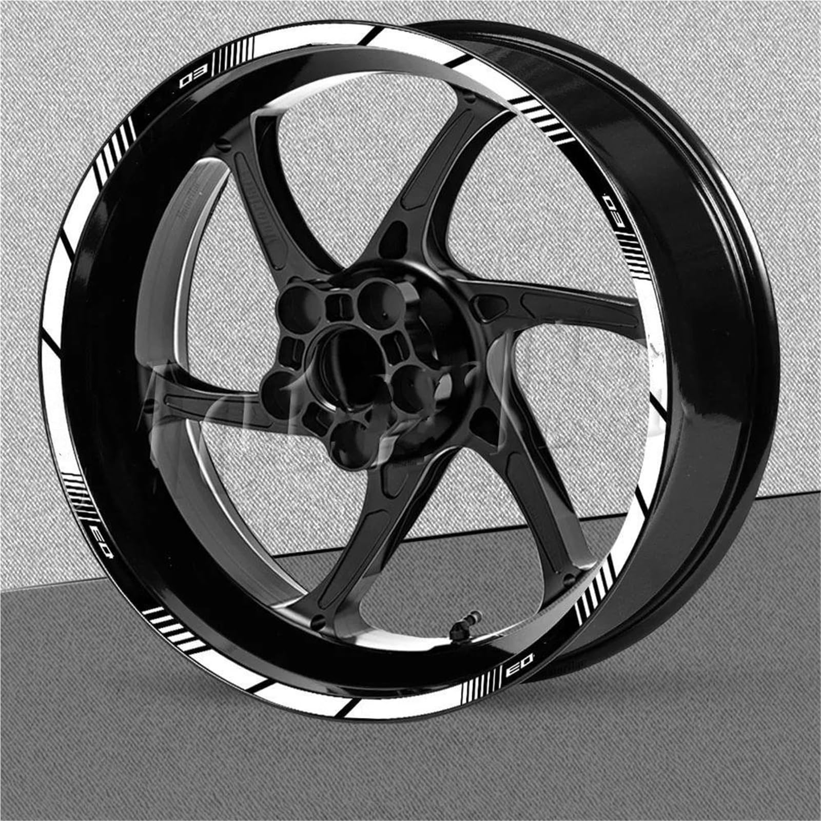 Motorcycle Wheel Stripes for MT-03 MT03 Mt 03 Motorcycle Wheel Rim Stickers Reflective Hub Stripe Tape Decals Waterproof(17 Inch A)
