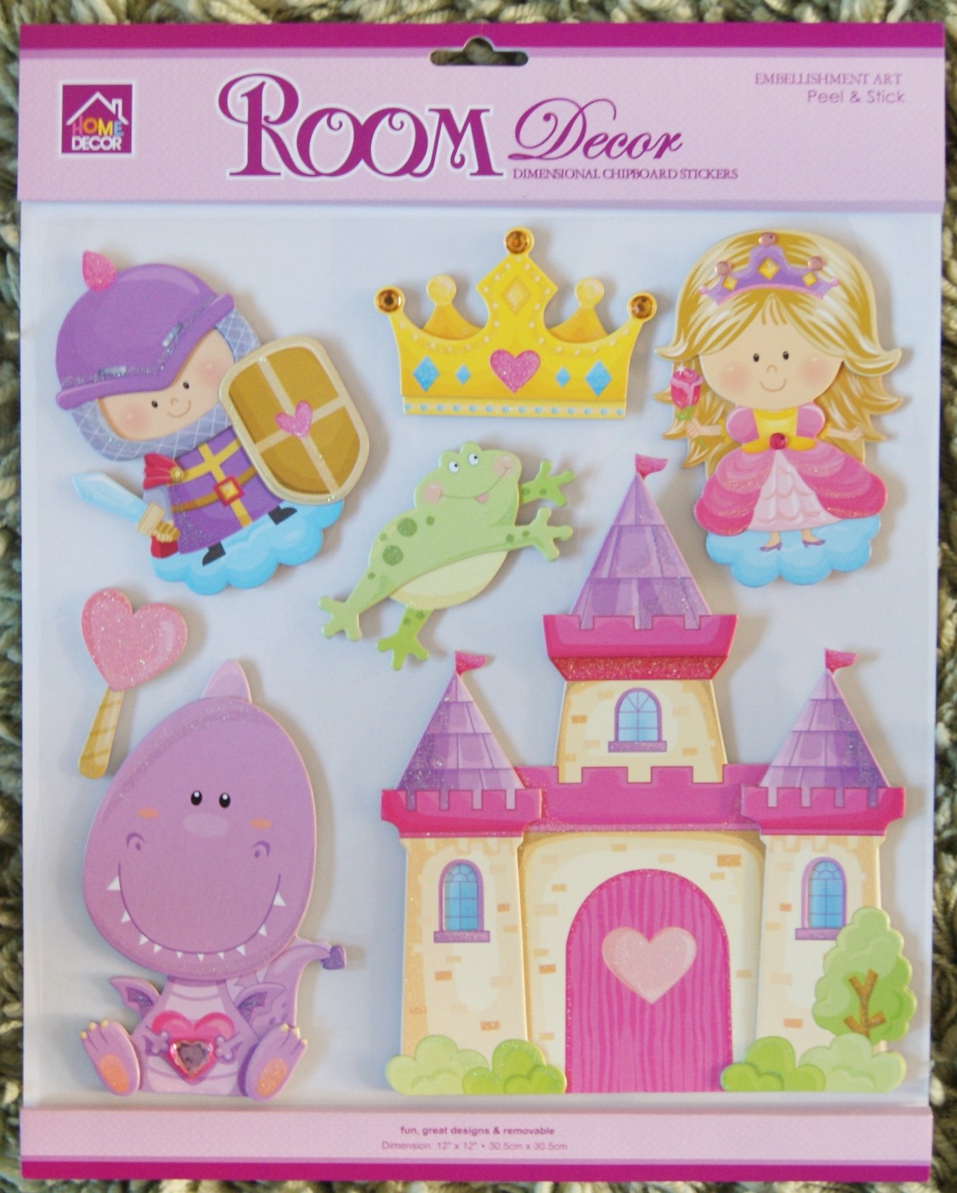 e-baby-store 3D 3 Dimensional Princess Castle Knight Dragon Wall, Furniture Stickers For Nursery, Childrens, Baby, Childs, Kids, Boys, Girls, Bedroom, Playroom. Decals, Stickarounds, Murals, Wallpaper, Adhesives.