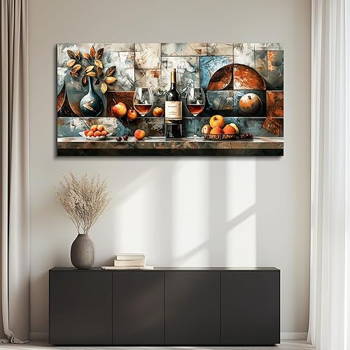 Miniatura 8 de hyidecorart Arte de pared grande para cocina, decoración de pared para sala de estar, comedor, decoración de bodegón, copa de vino, impresiones en