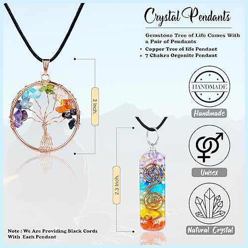 Miniatura 4 de Árbol de la vida de cristal de amatista, árbol de piedras preciosas para energía positiva, decoración de árbol de chakras, árbol de cristal