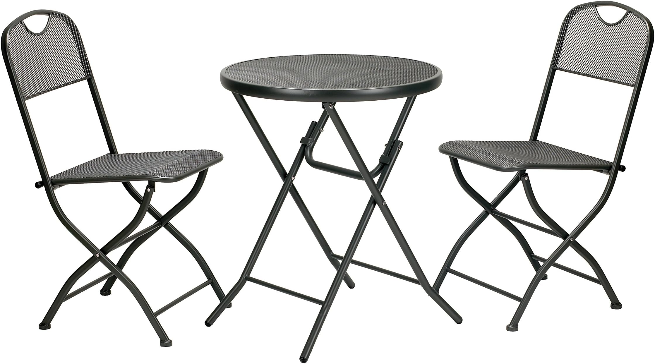 Royalcraft Cafe Espresso Graphite Grey Folding Mesh Bistro Set