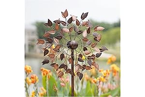Exquisite Copper Leaves Wind Spinner - A Mesmerizing Outdoor Decor