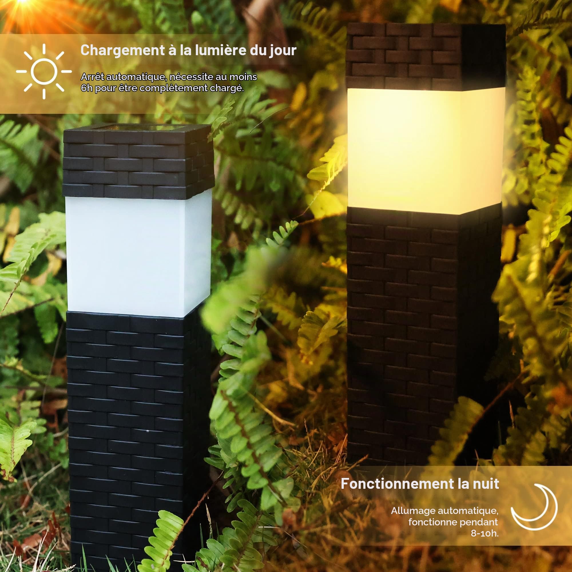 Joomer Lampe Solaire Exterieur Jardin Carré 4 Pièces Blanc Chaud