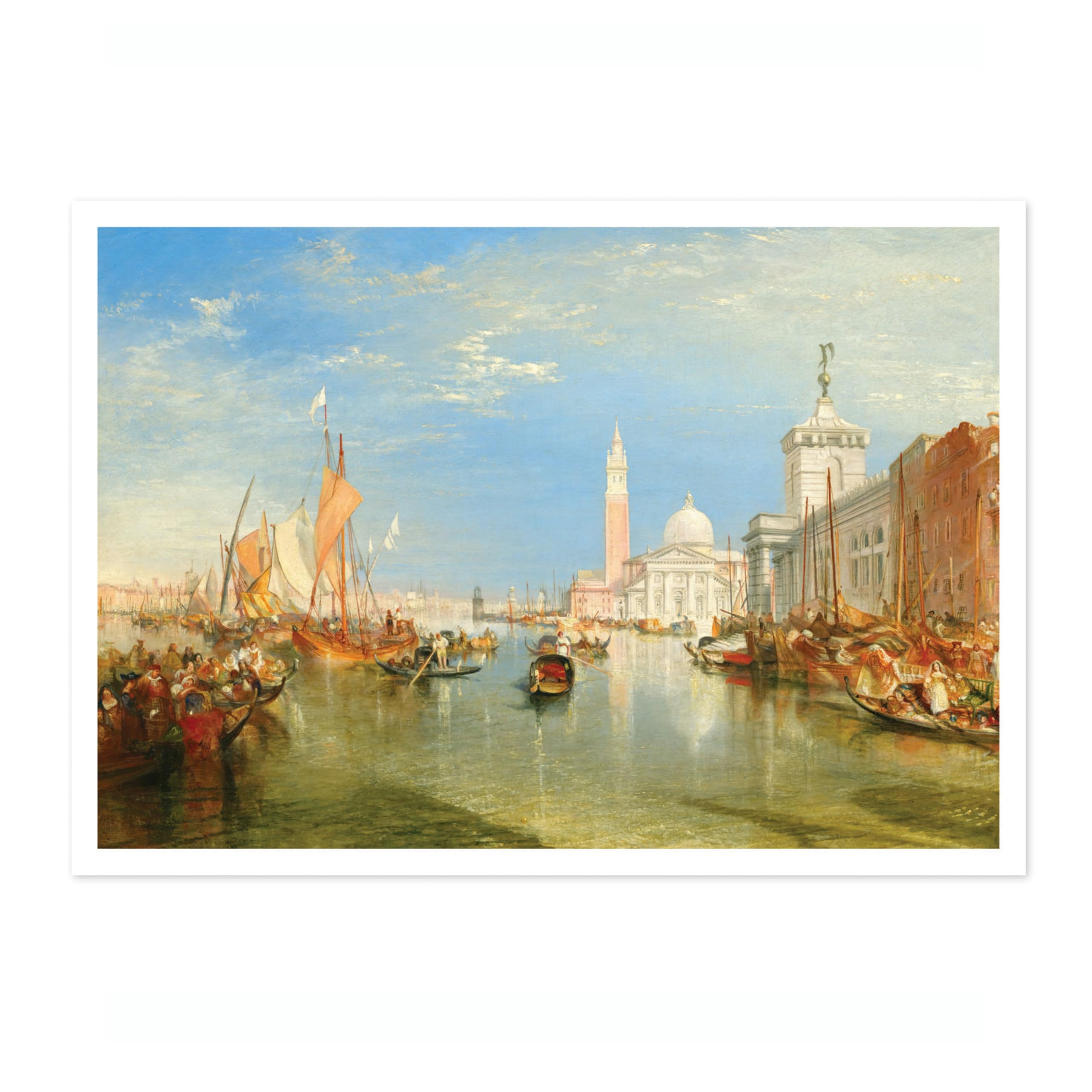 Venice, The Dogana And San Giorgio Maggiore Joseph Mallord William Turner Print, Classic Art Painting Print, Art Exhibition Wall Art, Vintage Home Decor Picture, A1 (Print Only) - 84.1x59.4cm