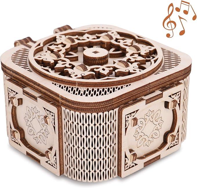 3D Holzpuzzle Spieluhr - Mechanisches DIY Bauset Für Erwachsene & Jugendliche