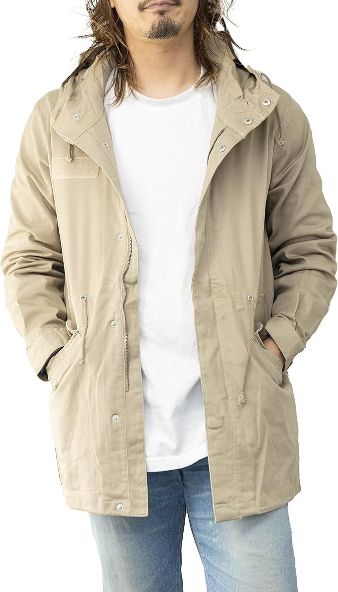 Amazon ナイラス Nylaus モッズコート メンズ ストレッチ ツイル スリム 細身 ブラック カーキ ベージュ ミリタリーコート ミディアムコート ライトアウター カジュアル レディース ペア 春 服 お洒落 ベージュ Ll コート ジャケット 通販
