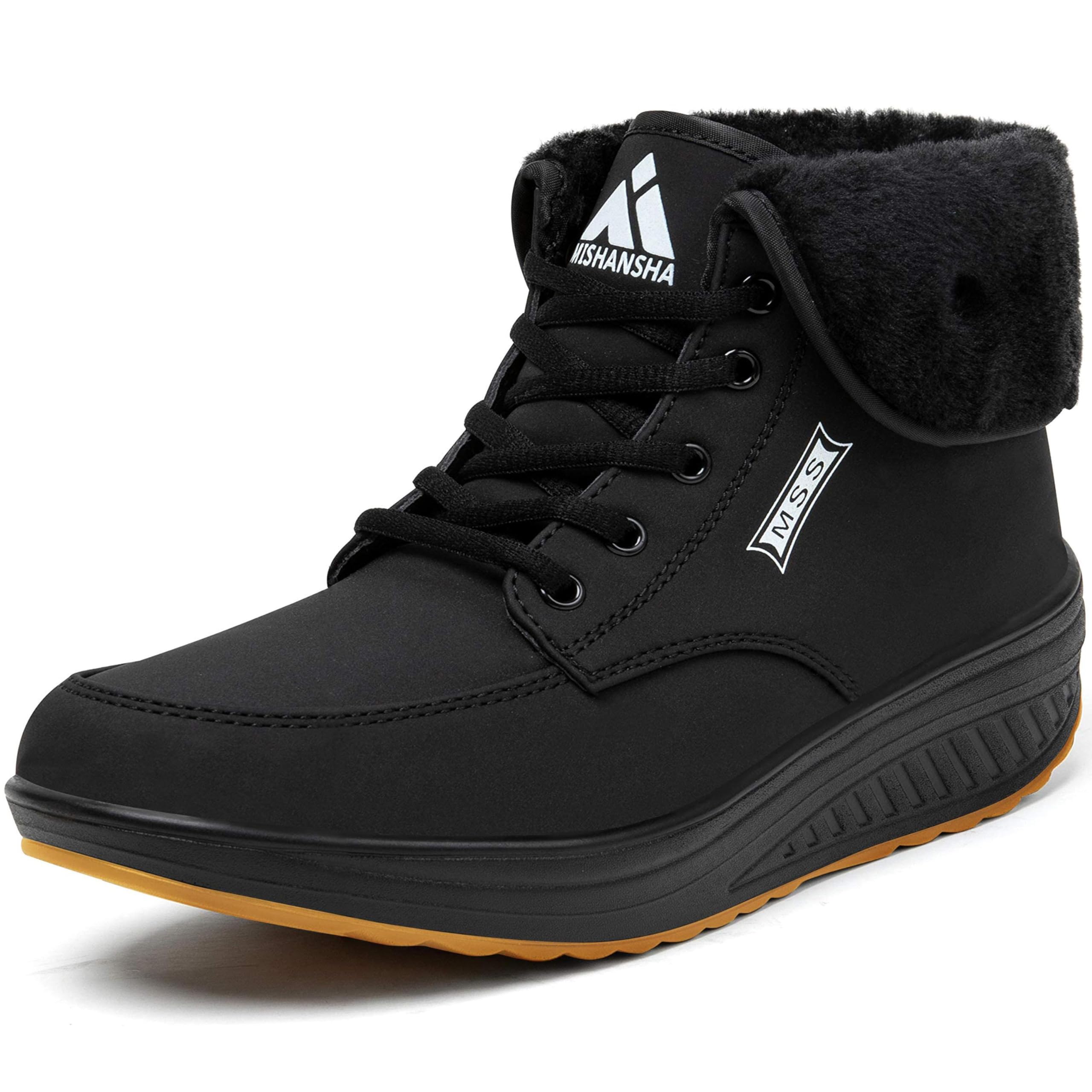 Mishansha Impermeabile Stivali Scarpe Neve Donna Scarponcini Invernali Calda Boots Antiscivolo Stivaletti All'Aperto Gr.36-42