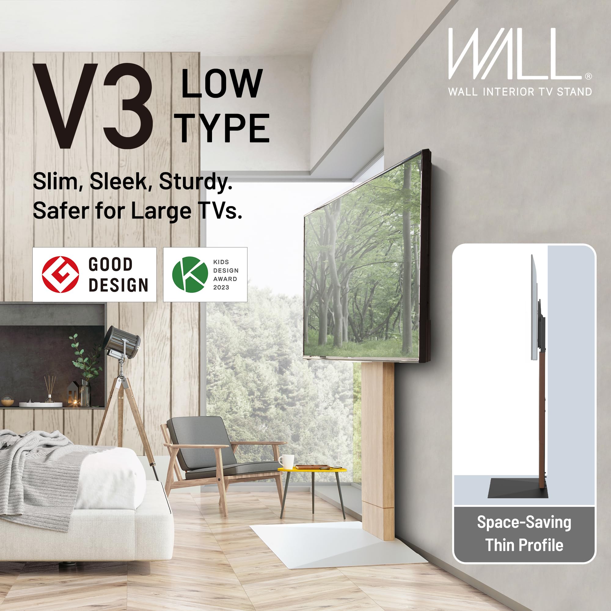 WALL V3 High Type | Stylish Japanese Universal Wall Mount for 32 