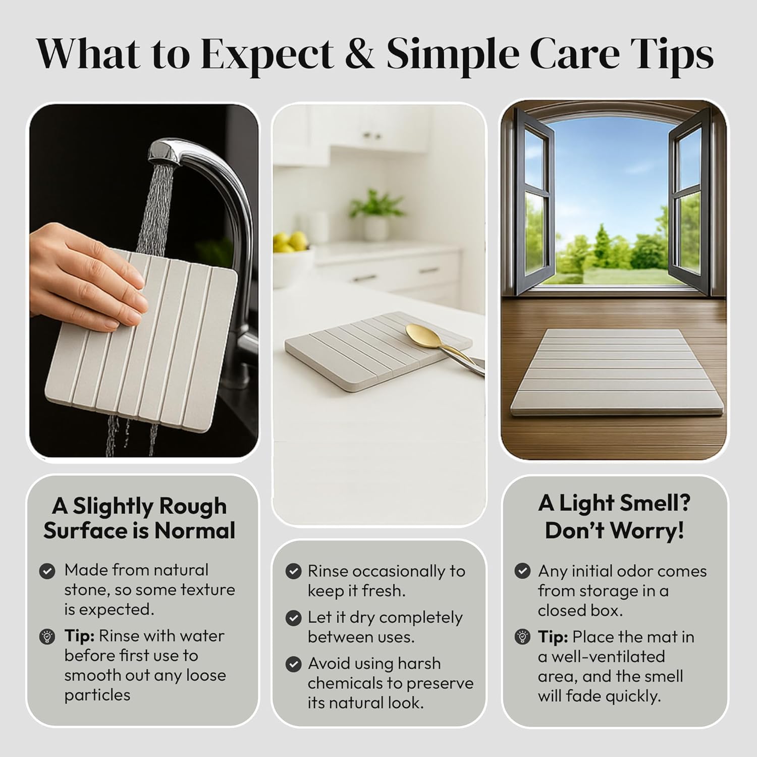 Luxury Foldable Stone Bath Mat, Minimalist Easy to Clean Diatomaceous Earth Mat, Super Absorbent Stone Bath Mats for Bathroom and Shower, Water-Absorbing Tapete de Piedra para Baño (1 Pack)