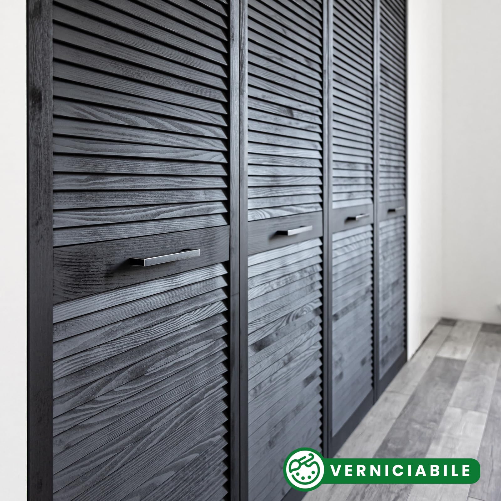 Onlywood Antine in Legno Massello Naturale - Sportello in Legno struttura a Persiana - Ante per cucina muratura o per creare mobili fai da te 494 x 993 h. mm