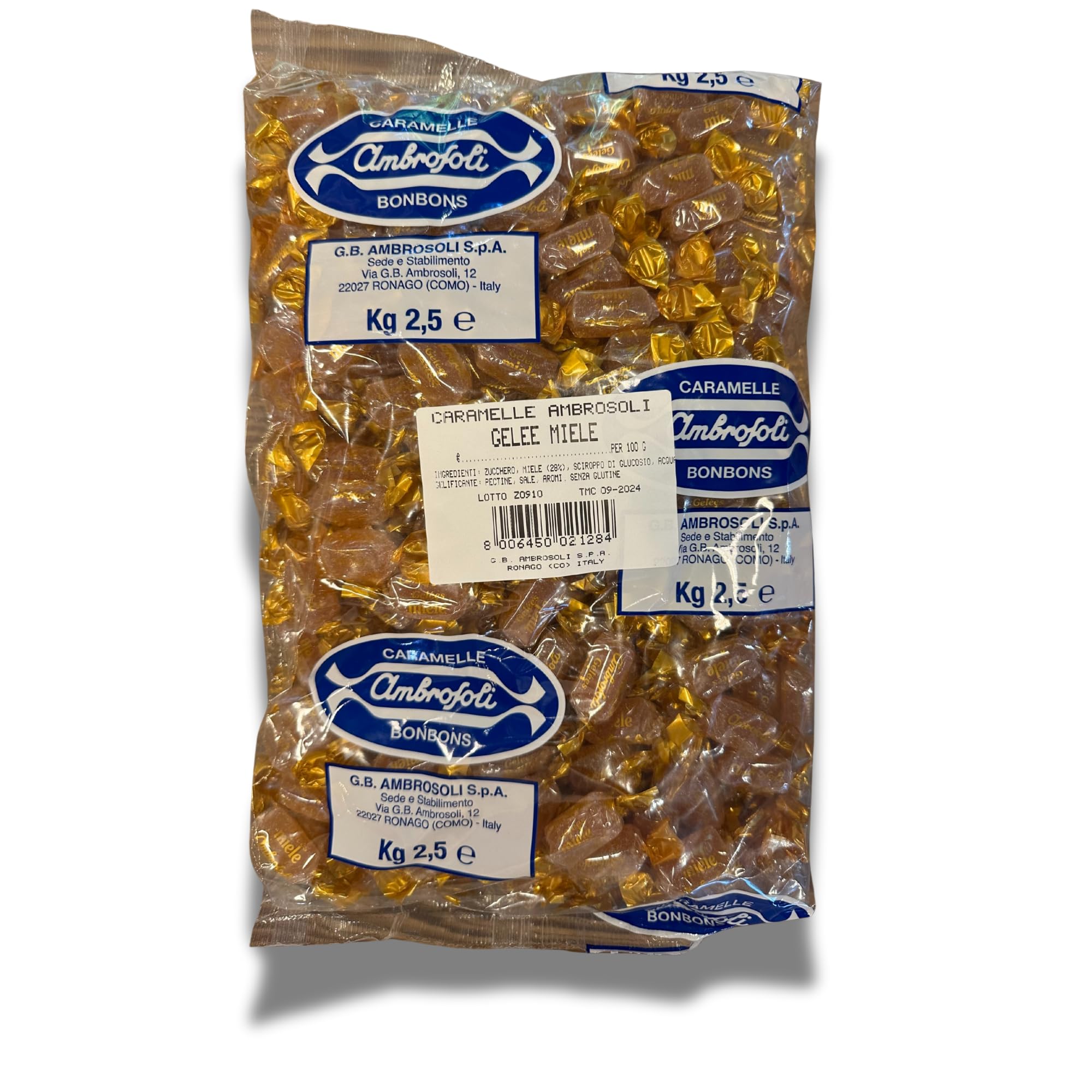 Ambrosoli Caramelle Gelée al Miele 2,5 kg – Formato Scorta per Bar e Vendita Sfusa