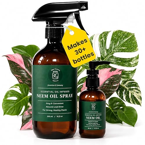 Neem Oil for Plants (Makes 30 Bottles) with Spray Bottle