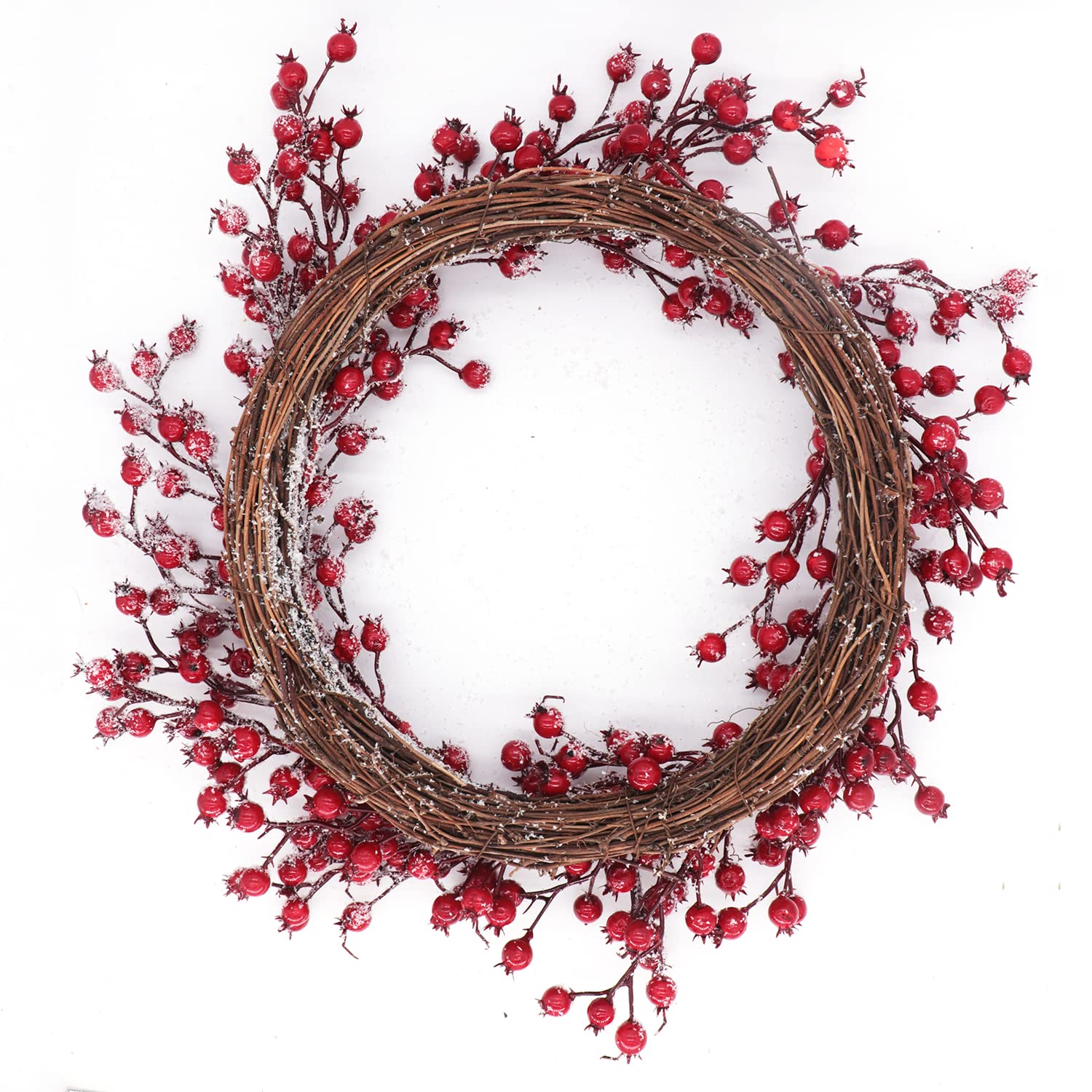 Amazon.co.jp: 18インチ フロストレッドベリーリース 雪に咲くサンザシ