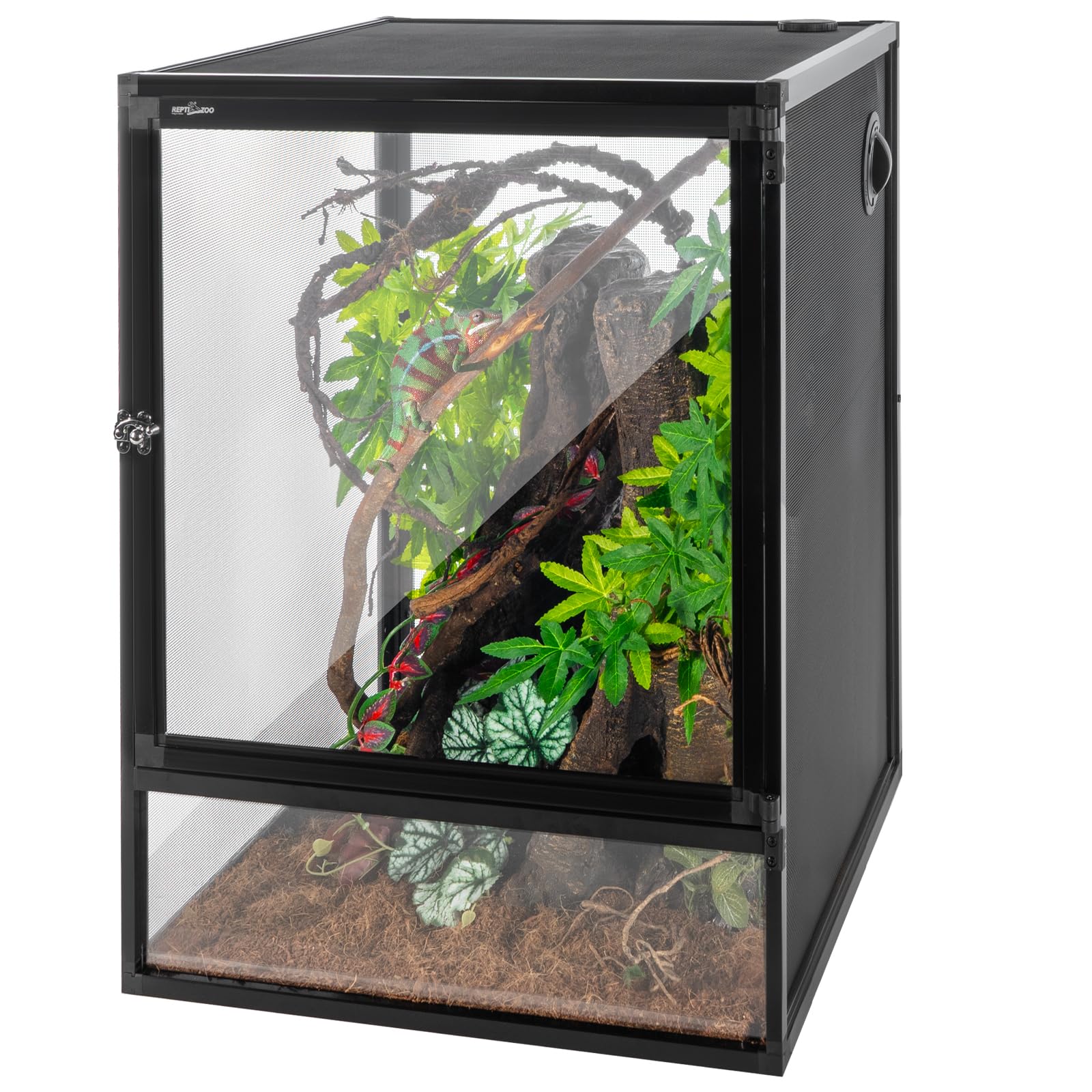 Aquarium à reptiles pour grenouille arboréale et décor de jungle en terrarium