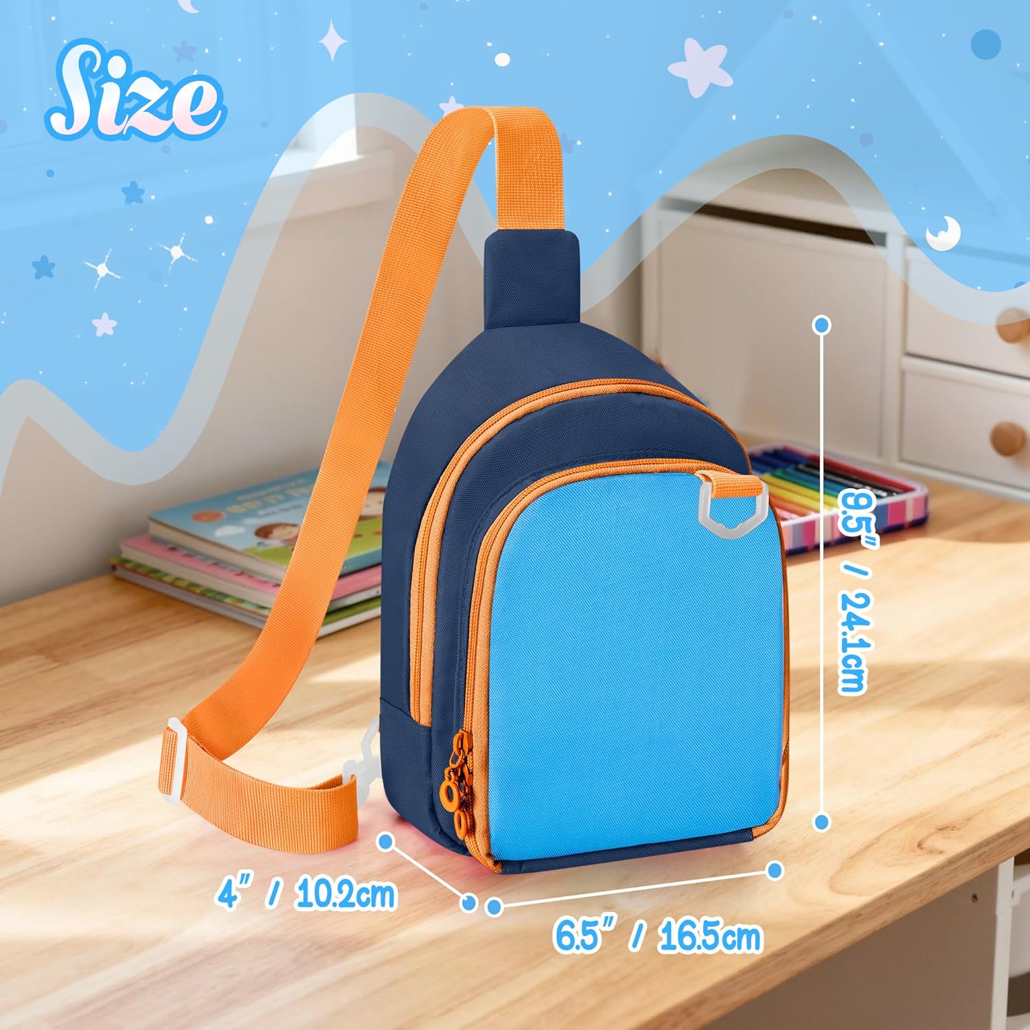 GRAOSO Carrying Chest Bag Compatible with Yoto Mini (2024 Edition) and Headphone, Card Holder up to 36 Cards, Travel Storage Case for Audio Player Accessories, with Adjustable Strap, Blue (Bag Only)