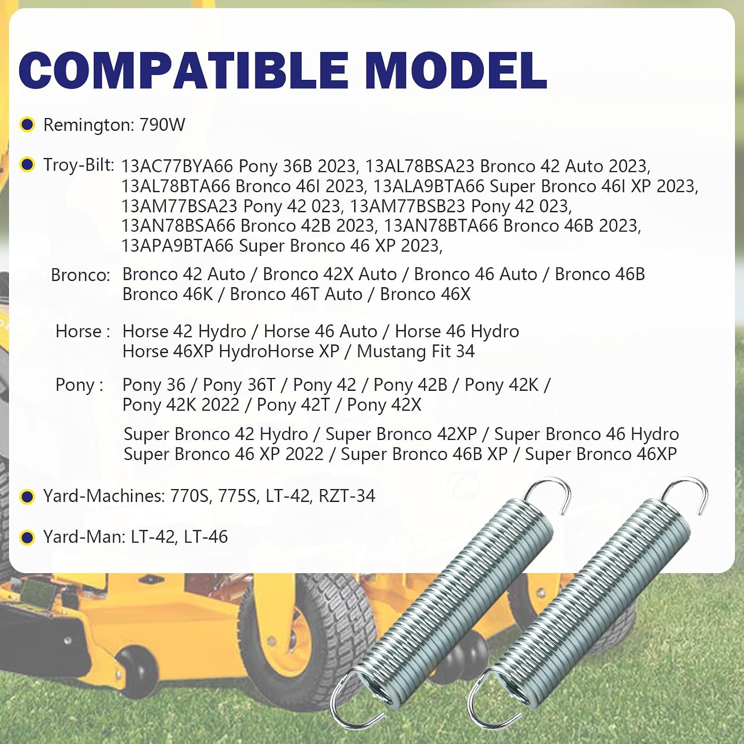 Extension Spring Replaces 732-04629 Compatible with Cub Cadet / MTD Mower