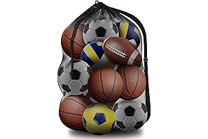 BROTOU Extra Large Sports Ball Bag Mesh Net Bag Team Balls, Adjustable...