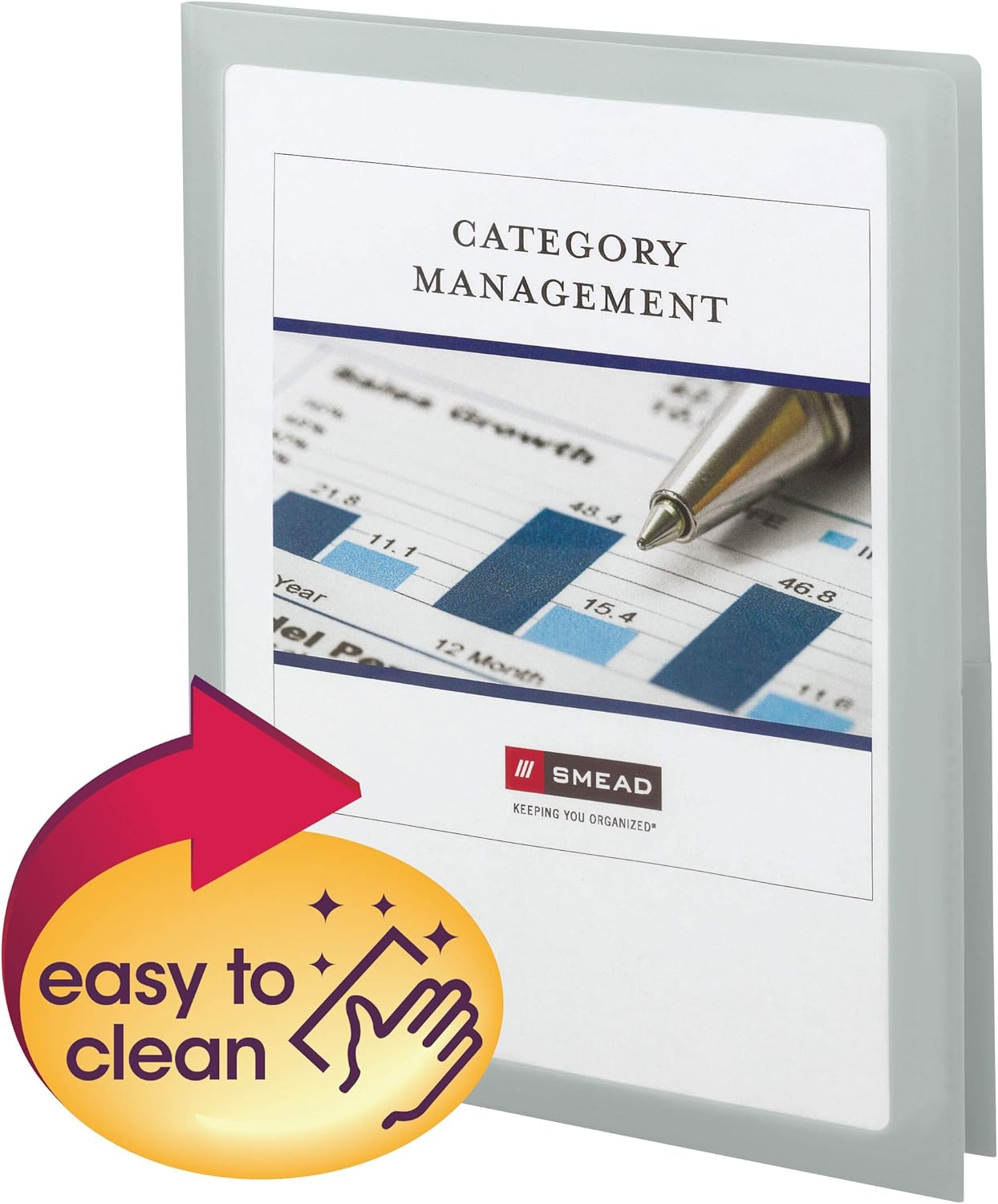 Smead Frame View Poly Two-Pocket Folder, Letter Size, Oyster, 5 per Pack (87706) : Expanding File Jackets And Pockets : Office Products