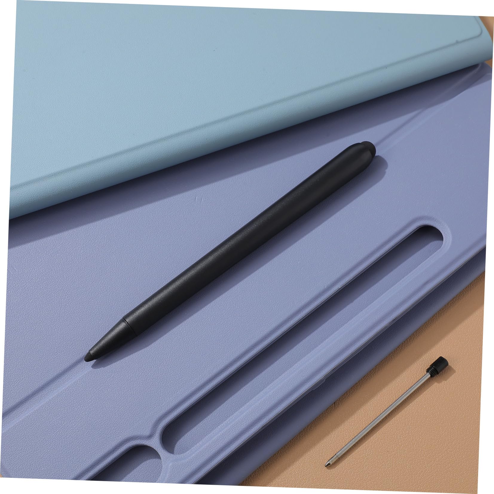 2 Pezzi Penna Touch Nero Abs a Doppia Punta per Schermi Elettronici