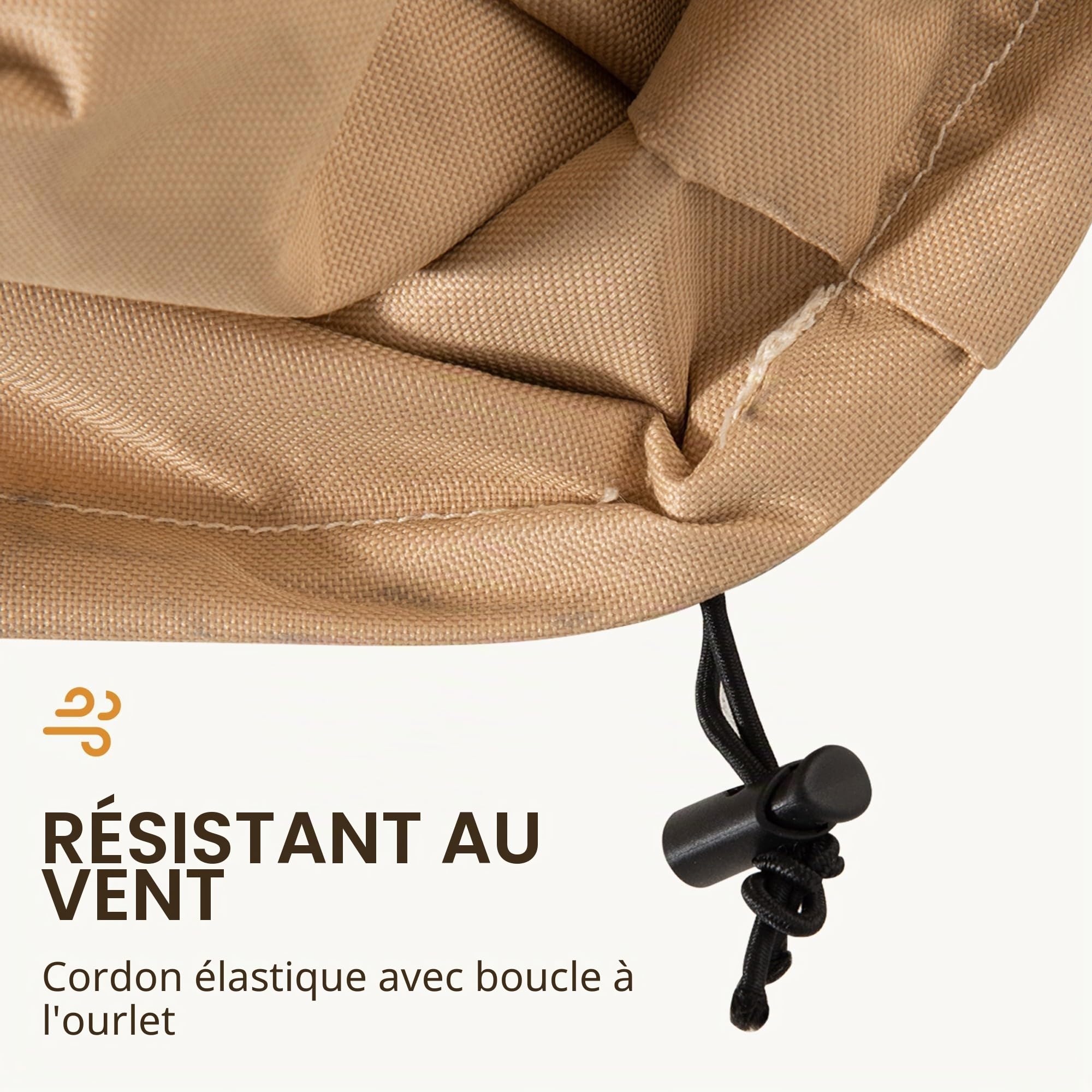 Outsunny Housses de Jardin Imperméables 275 x 208 x 78 cm 600D Beige