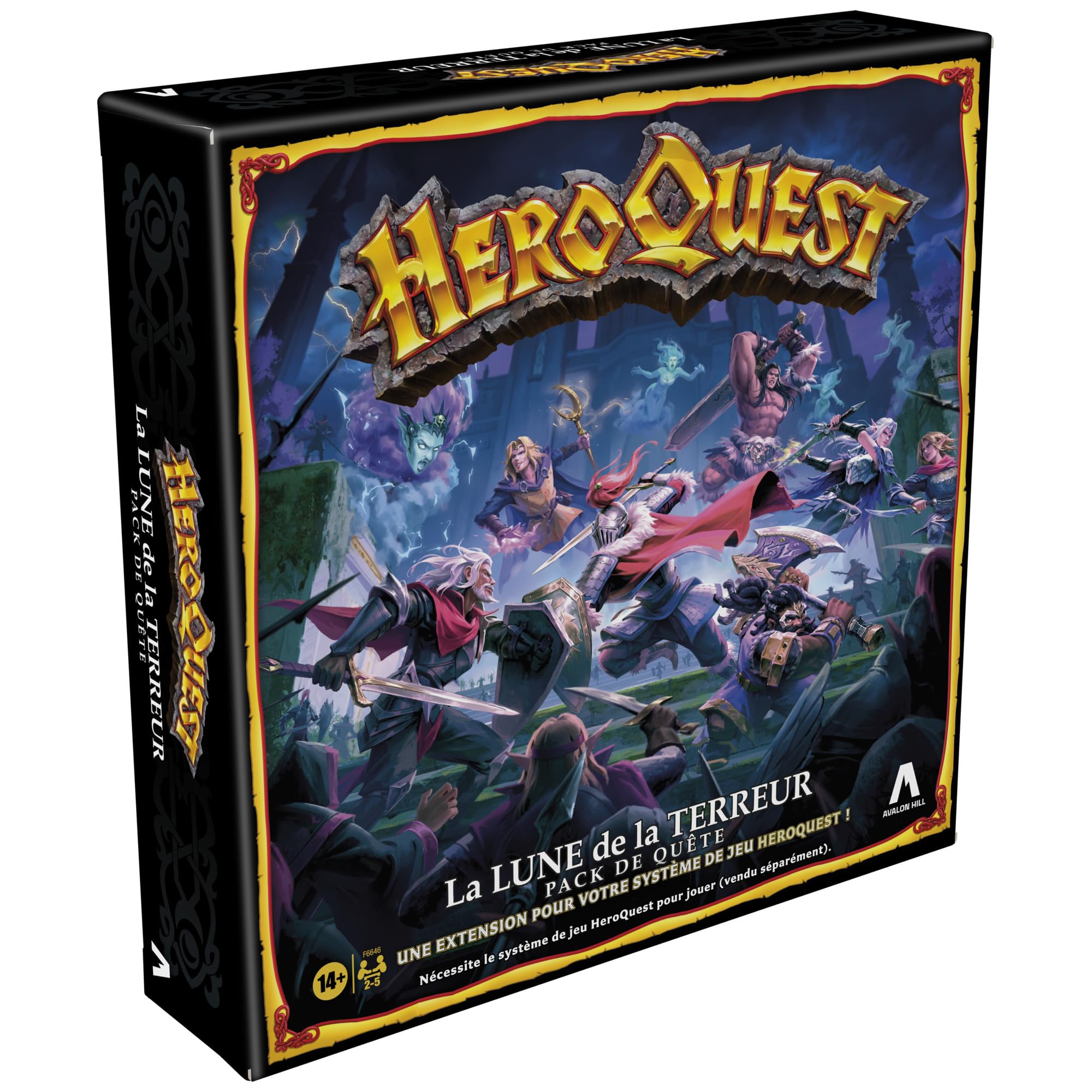 Avalon Hill HeroQuest, Paquete de misiones La Luna del Terror, Requiere Sistema de Juego HeroQuest, Juego de rol para 2 a 5 Jugadores, a Partir de 14 años, Verde, Azul y Blanco