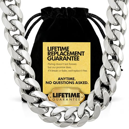 LIFETIME JEWELRY 11mm Gold Cuban Link Chain for Men -