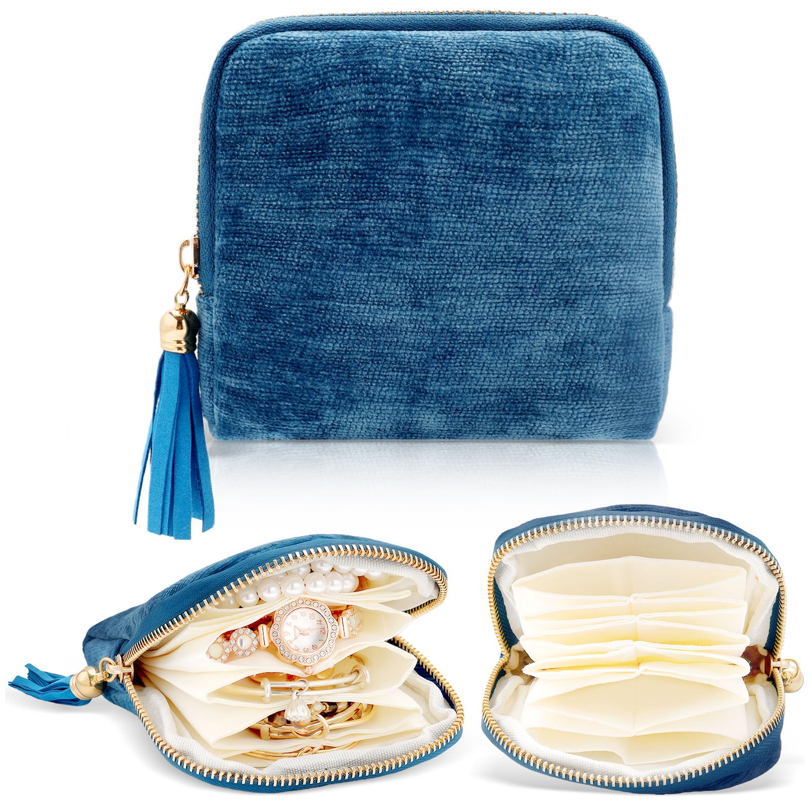 Travel Jewelry Case Small Soft Velvet Organizer Pouch Travel Gifts for Women Storage Bags Mini Jewelry Bag for