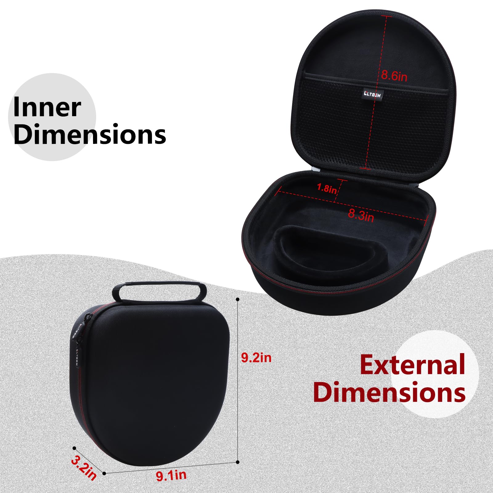 LTGEM Hartschalen-Tragetasche für SteelSeries Arctis Nova Pro / 7 / 7X / 7X + / 7P / 1/3 / 4/5 / 5X / 5P / 1P / Prime / 9X Wireless Multi-System Gaming Headset, nur Hülle
