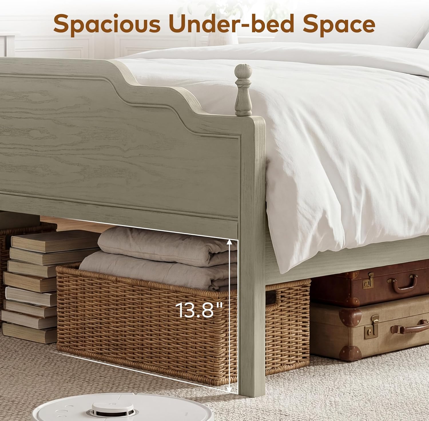 Premium Solid Wood Queen Size Bed Frame with Upholstered Tufted Headboard – Standard Dimensions (213x160cm/84x63 Inch), Elegant Design, Durable Construction, Perfect for Standard Queen Mattresses