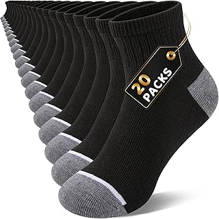 20-40 Pairs Boys Grils Ankle Socks, Thin Breathable Athletic Quarter Kids Socks Aged 4-12