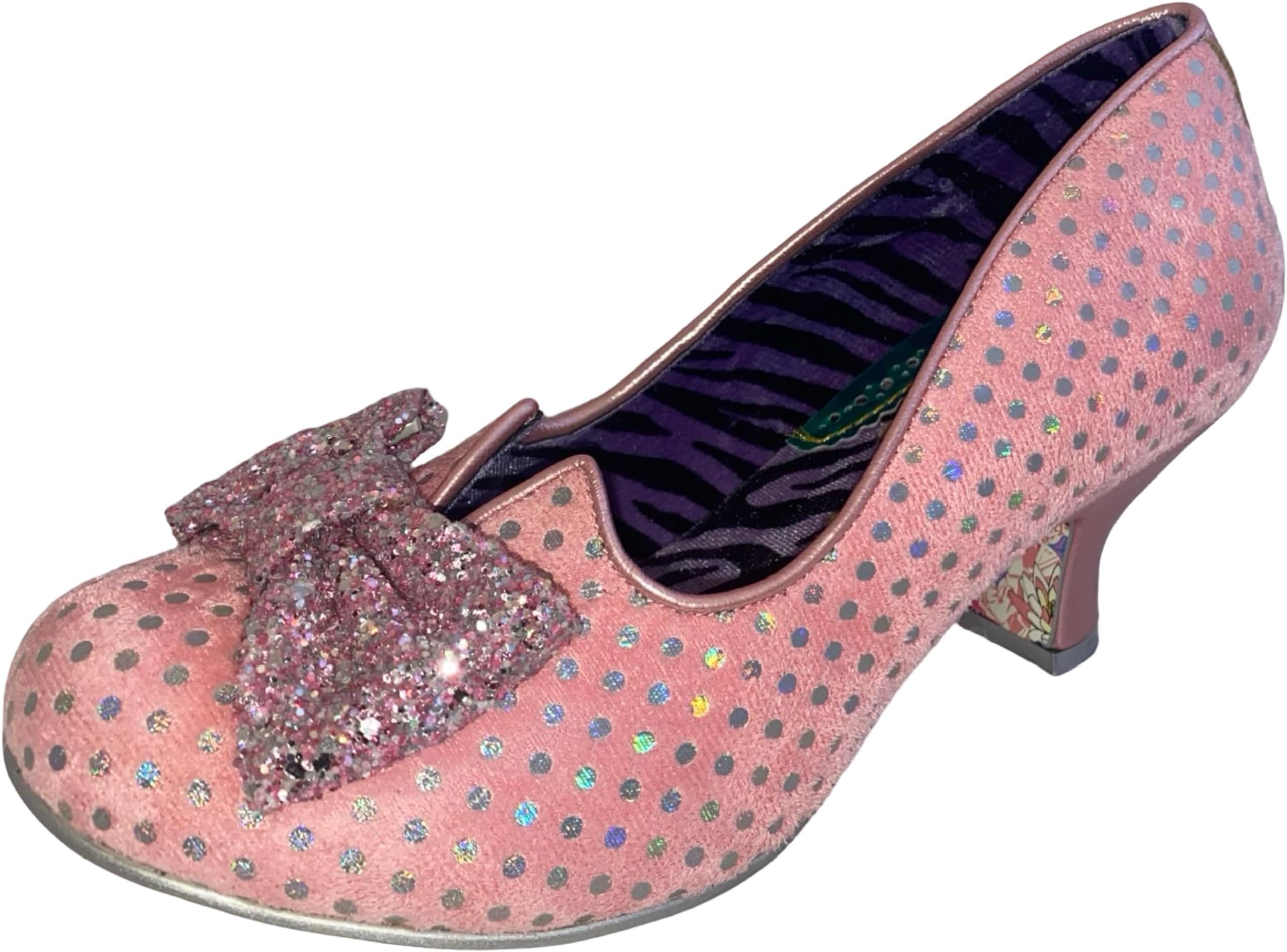 Dazzling Diva Medium Heel Court Shoes with Bow