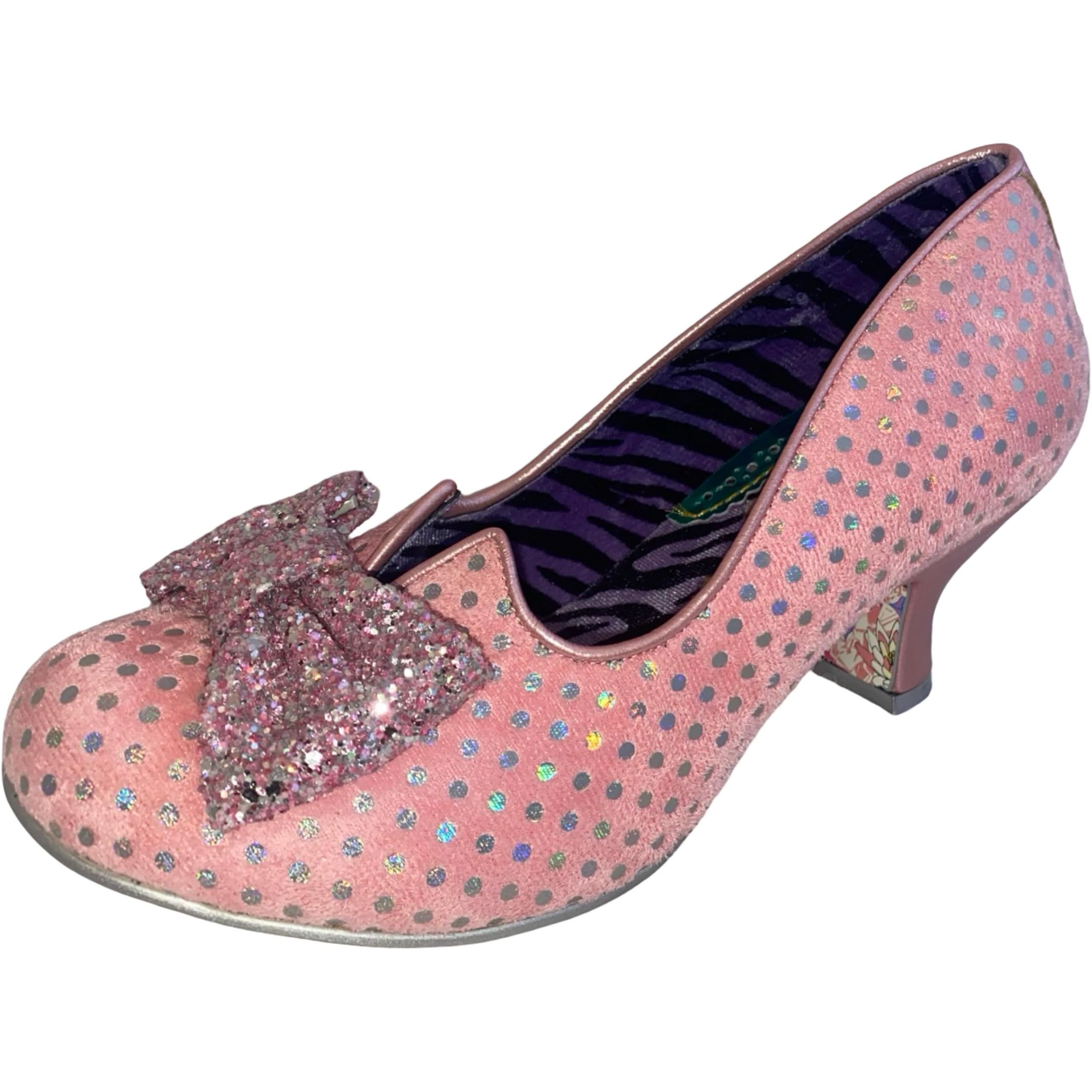 Dazzling Diva Medium Heel Court Shoes with Bow
