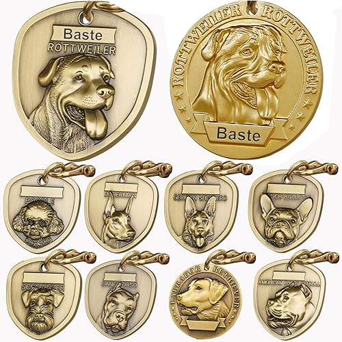 Miniatura 12 de Etiquetas para Perros Golden Retriever Personalizadas para Mascotas Etiqueta de Identificación de Nombre de Perro Grabada Personalizada de Cobre