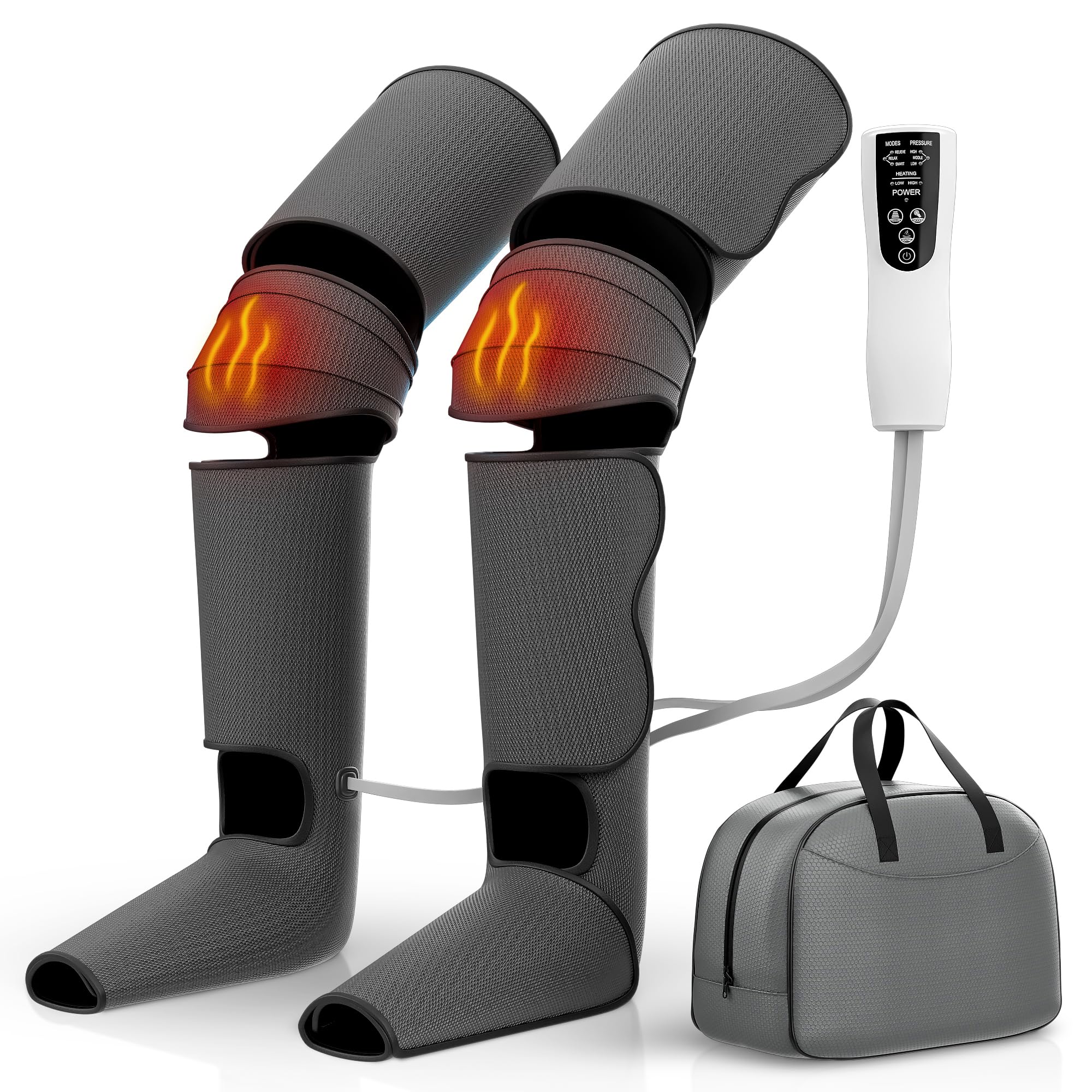 GreatDreams® - Botas Presoterapia Para Casa - Masajeador de Piernas Completo con Calor - Maquina Presoterapia para Mejorar la Circulación Sanguínea Alivia el Dolor de Piernas - Drenaje Linfático