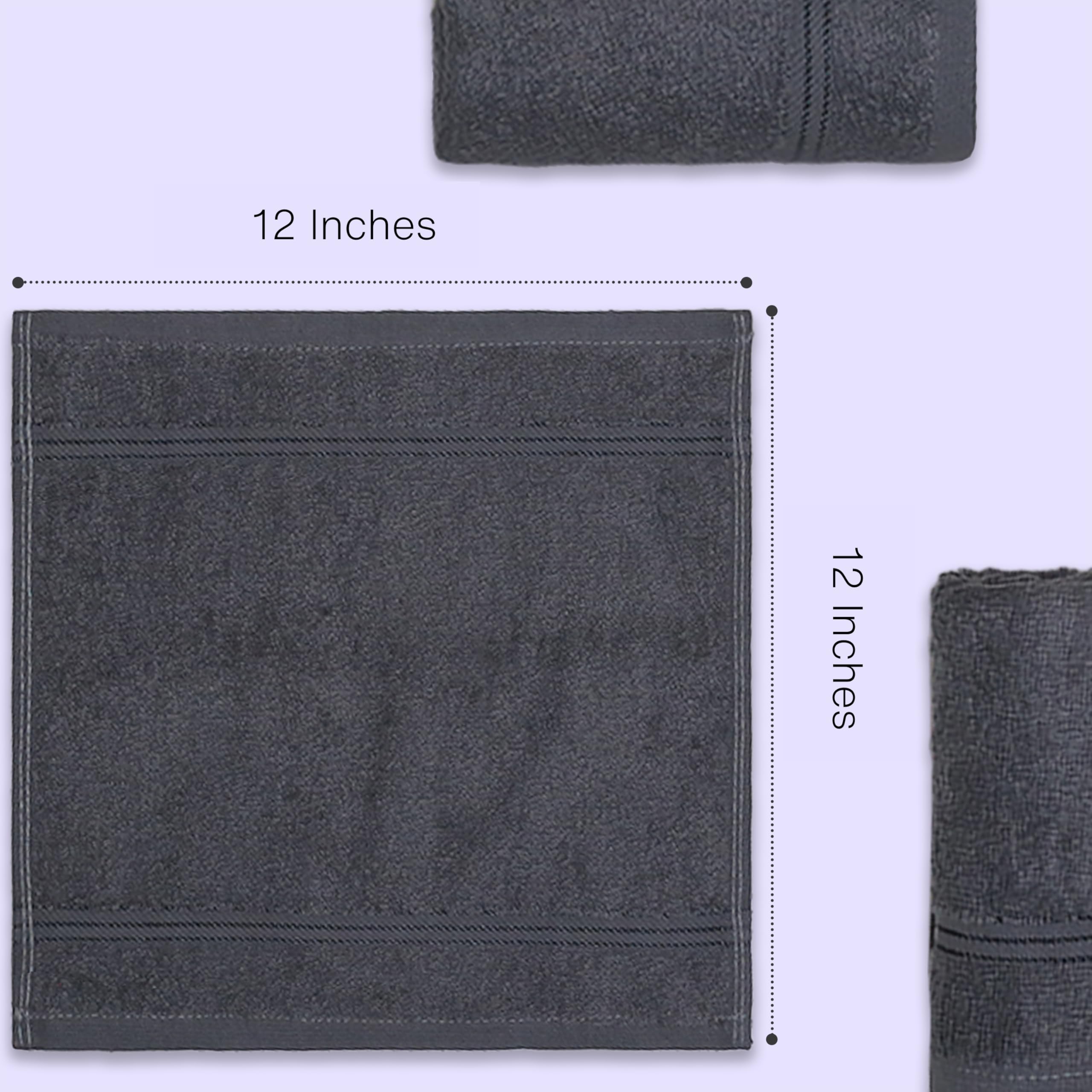 Casa Lino Set Di 24 Panni Da Bagno In Cotone 100%, 30,5x30,5 Cm, 500 G/m². Morbidi E Altamente Assorbenti Per Viso E Corpo. Colore Verde. - 2