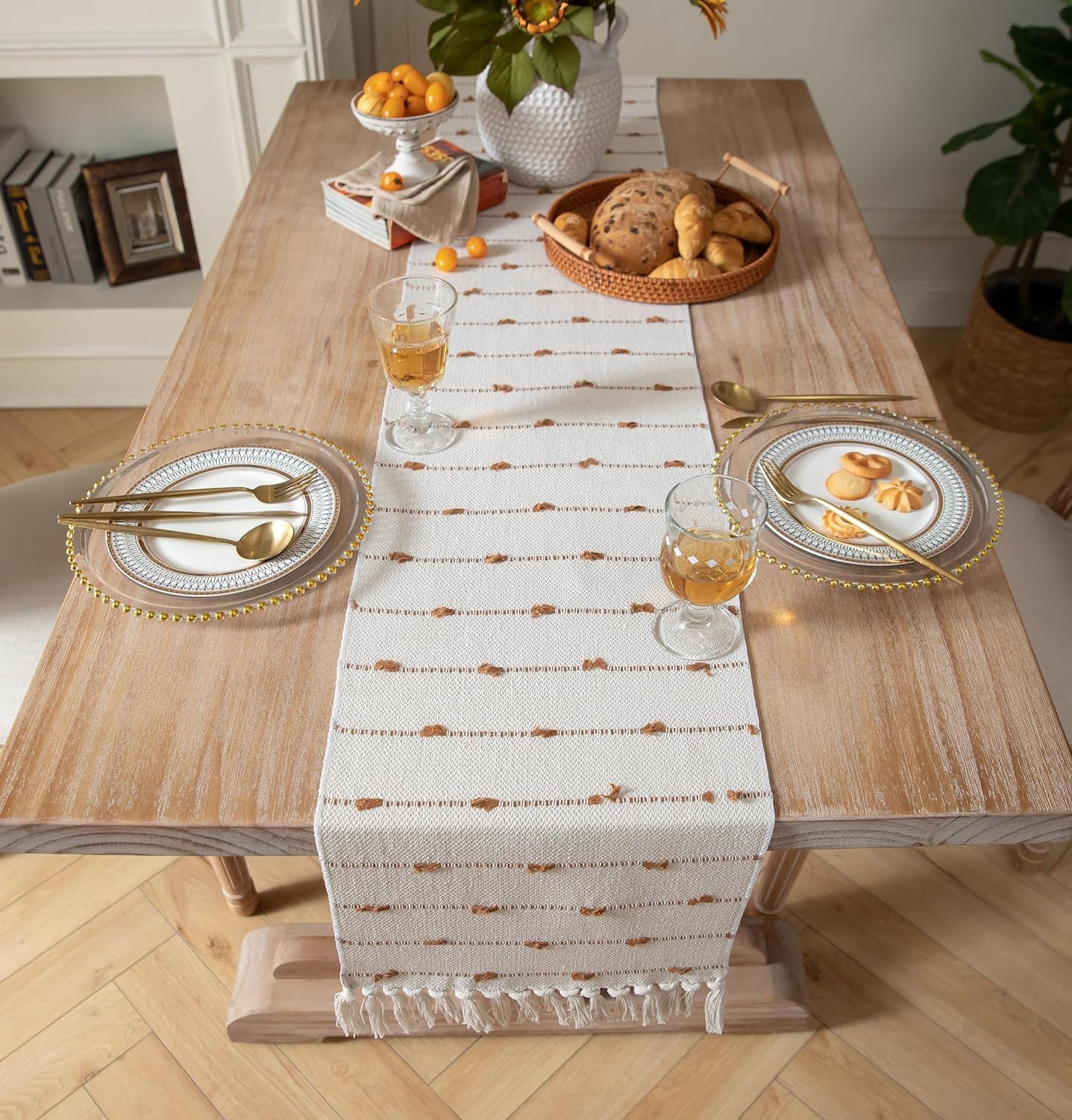 POSHREYA Cotton Table Runner for 4 6 Seater Dining Table|Centre Table|Living Room|Table Dcor|Eating Area|(14*72 INCHES)|TRPS 032 (B0DJ2V8CMK) Amazon Price History, Amazon Price Tracker