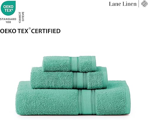 Miniatura 8 de LANE LINEN - Juego de 18toallas de lujo de 100% algodón, toallas de baño de secado rápido, supersuaves y muy absorbentes, 6toallas de baño, 6toallas